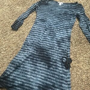 SoLow Grey Blue Striped Active Wear T-shirt Dress Size Small